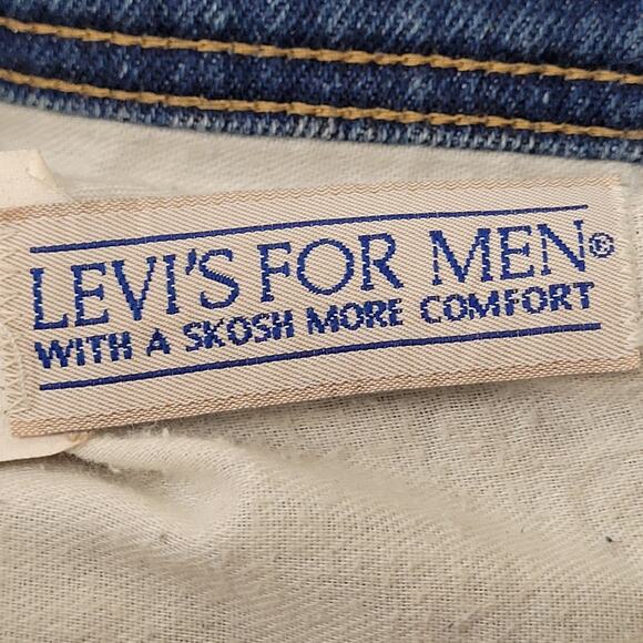 Vintage LEVIS With-A-Skosh Jeans 38x30 Dark-Wash Whiskered - Picture 5 of 16